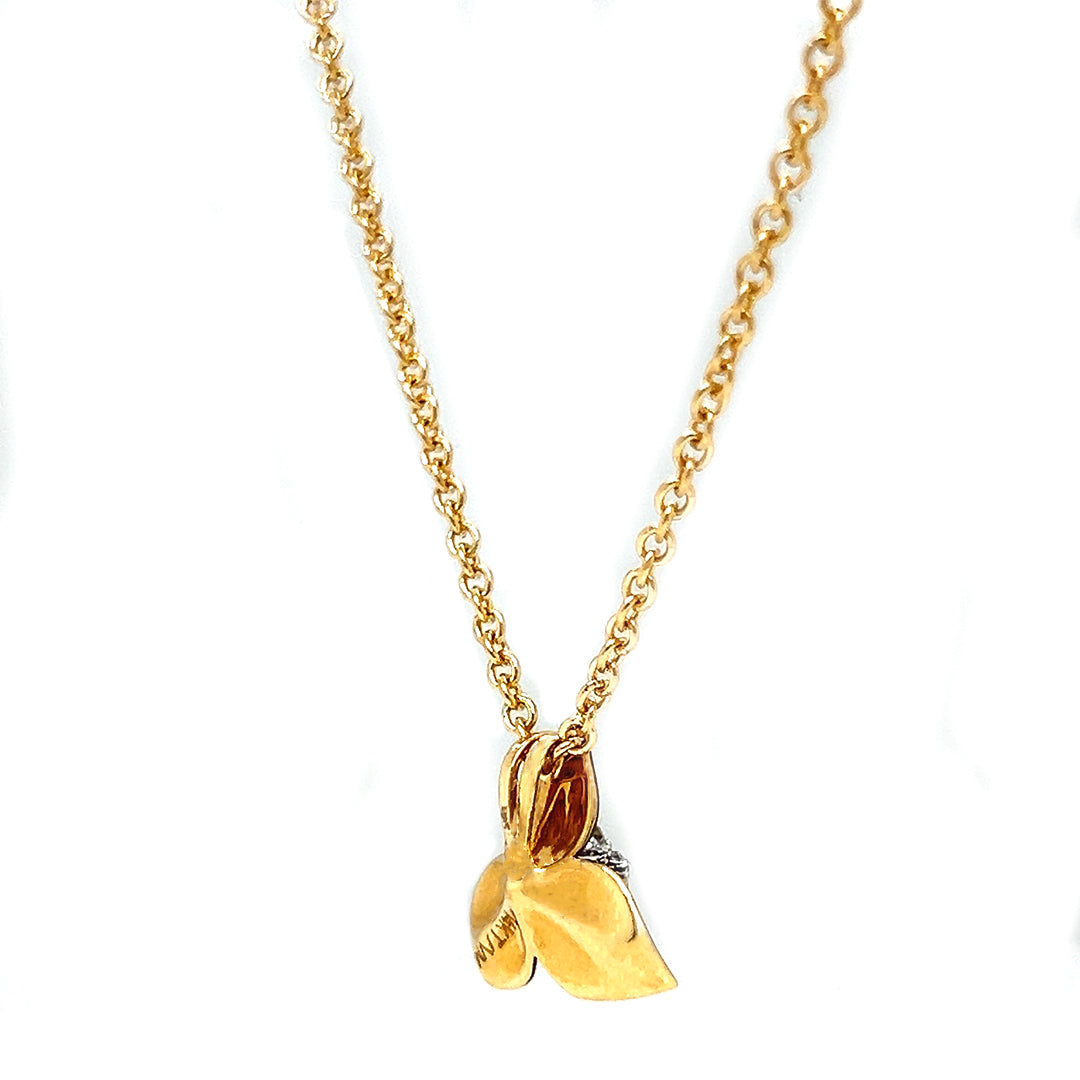 Natural Diamond Fancy Lotus Flower Pendant, in Yellow Gold
