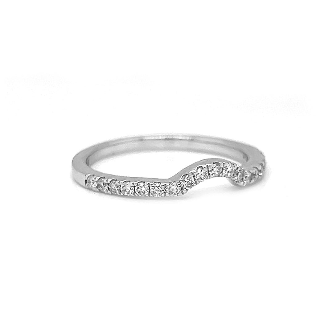 Natural Diamond Bridal Band Ring, in White Gold