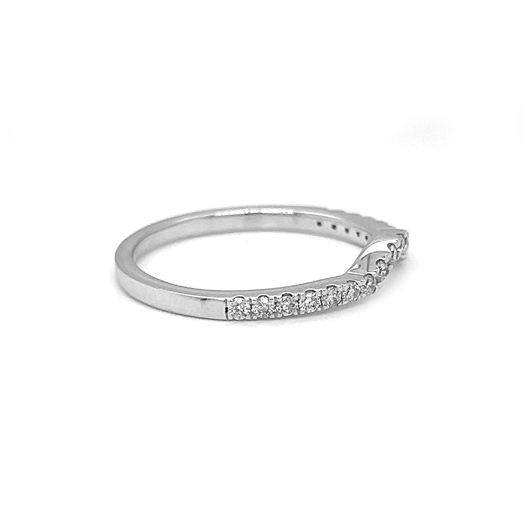 Natural Diamond Bridal Band Ring, in White Gold