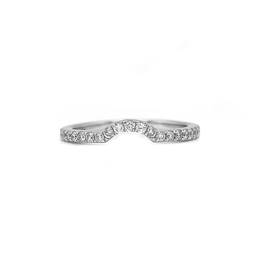 Natural Diamond Bridal Band Ring, in White Gold