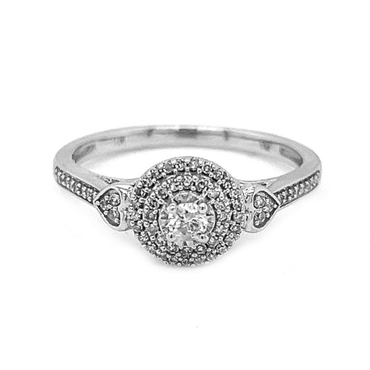 Natural Diamond Illusion Set Promise Ring, in White Gold