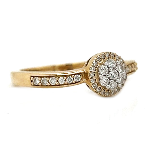 Natural Diamonds Illusion Promise Ring, in Yellow Gold