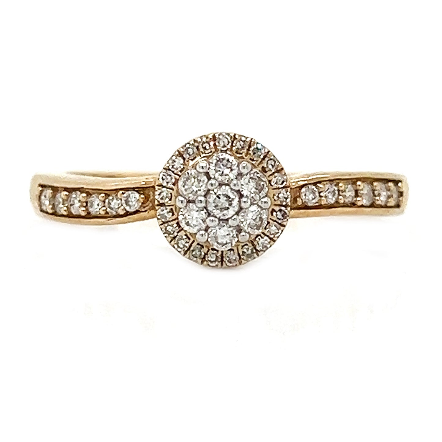 Natural Diamonds Illusion Promise Ring, in Yellow Gold