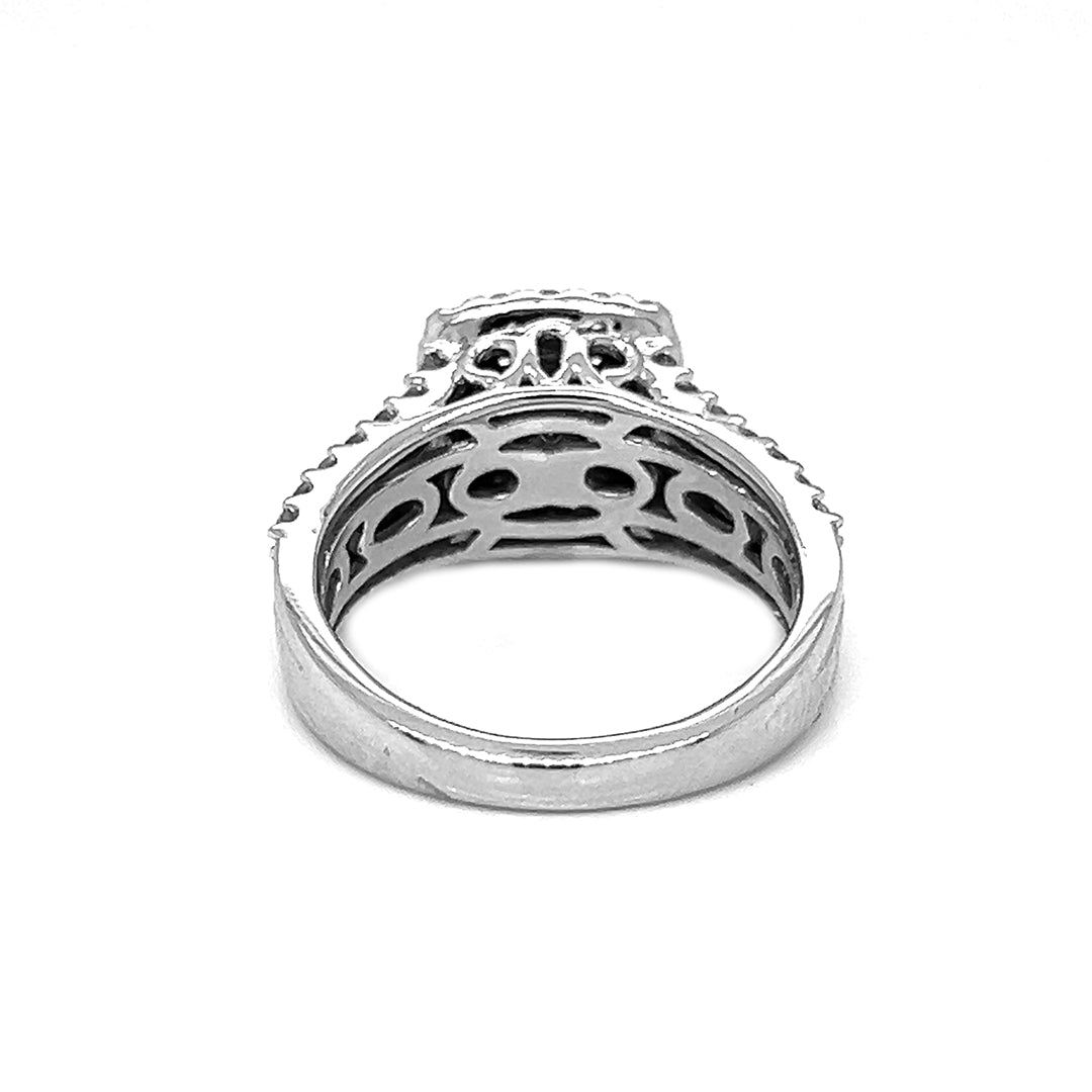 Natural Diamond Illusion set Cocktail Bridal Ring, in White Gold