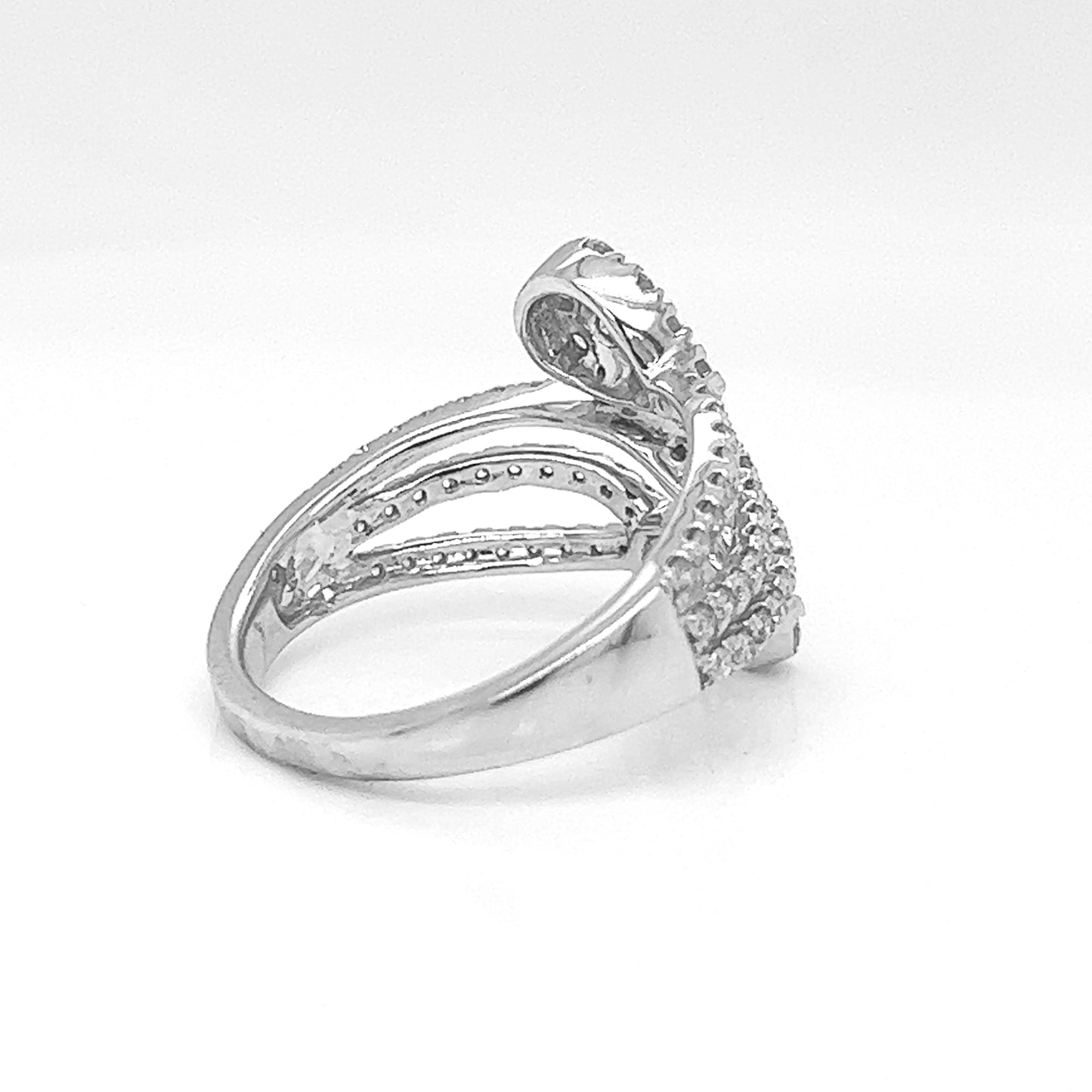 Natural Diamonds Bypass Cocktail Ring, in White Gold