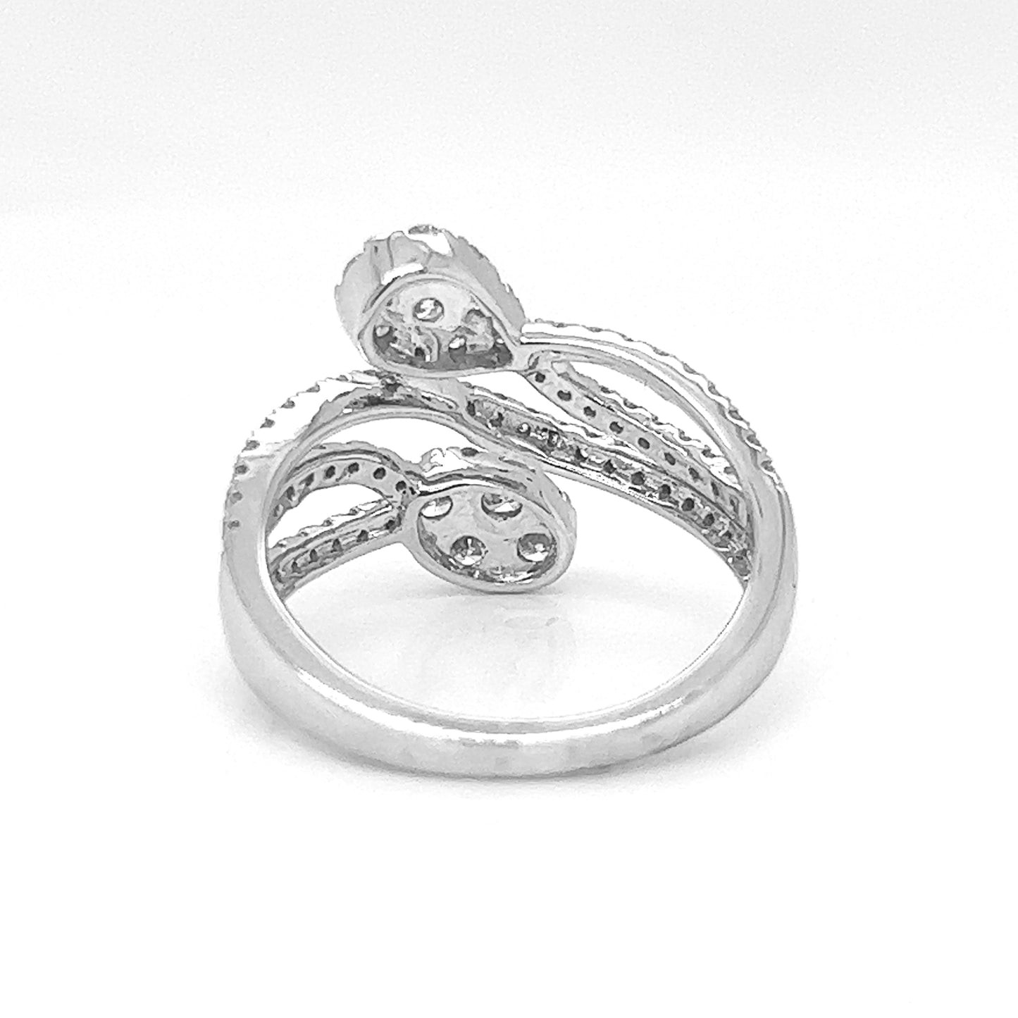 Natural Diamonds Bypass Cocktail Ring, in White Gold