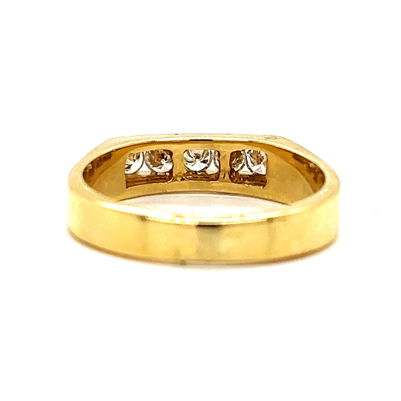 Natural Diamond Men's Band Ring, in Yellow Gold - Pre-owned