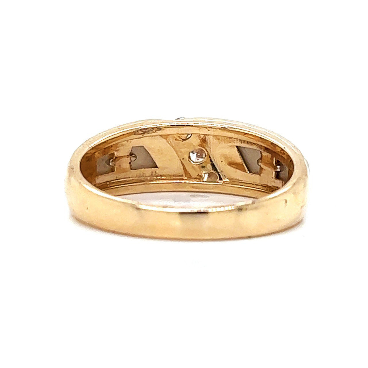 Natural Diamond Men's Band Ring, in Yellow Gold - Pre-owned