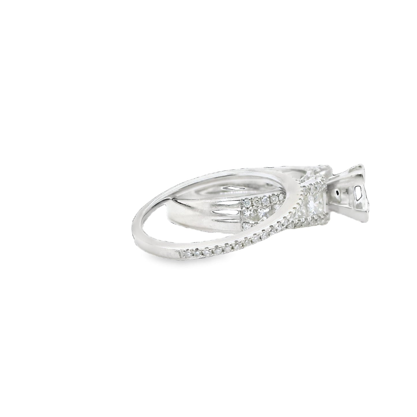 Natural Pear Shaped Diamond Natalie K. Bridal Ring, in White Gold