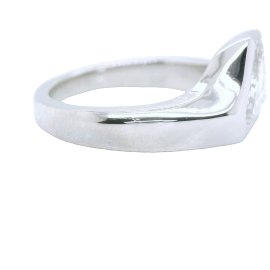 Natural Triangle Diamond Superman Solitaire Platinum Ring