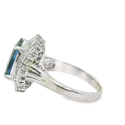 Natural 5 ct.t.w. Sapphire and Diamond Art Deco Cocktail Platinum Ring - Pre-owned