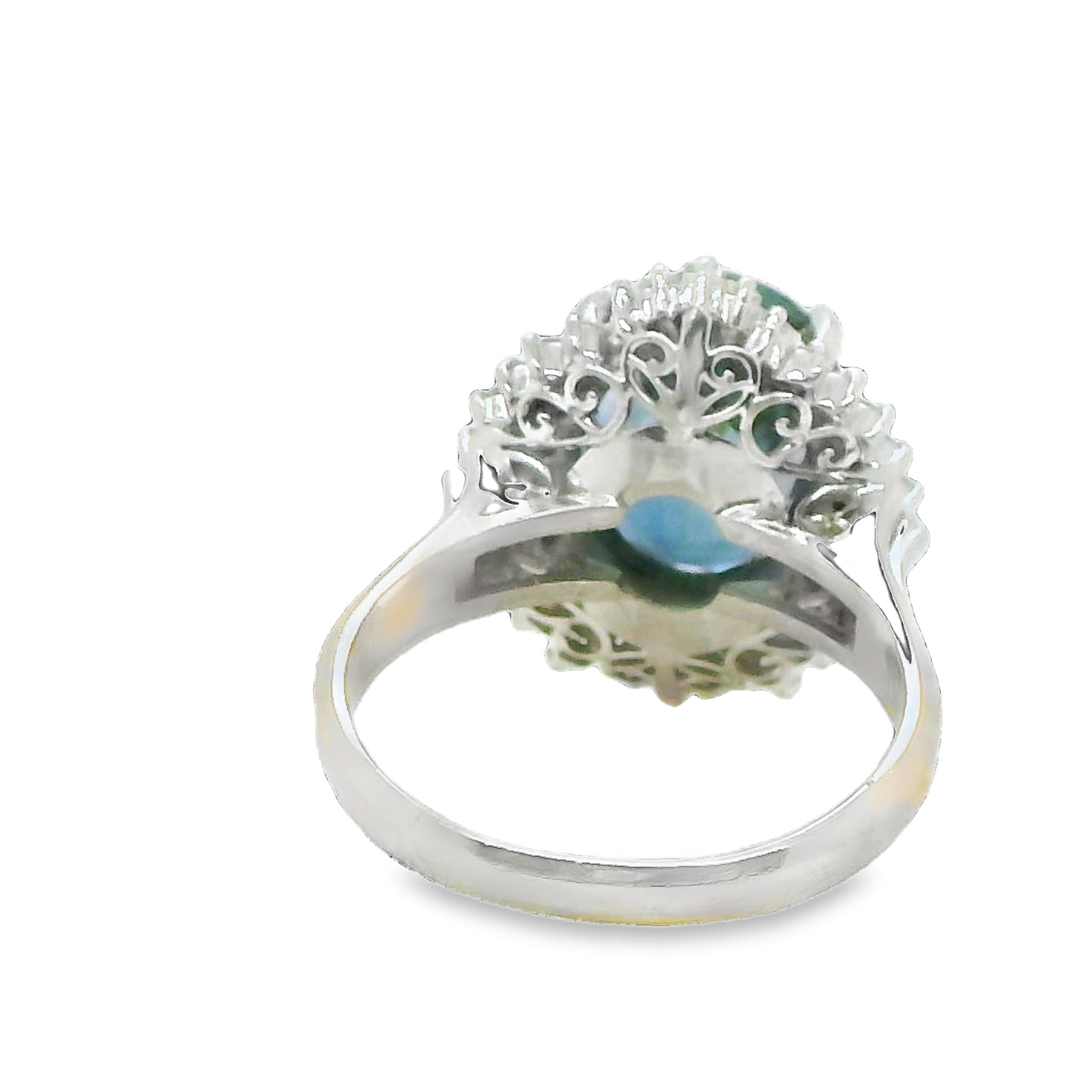 Natural 5 ct.t.w. Sapphire and Diamond Art Deco Cocktail Platinum Ring - Pre-owned