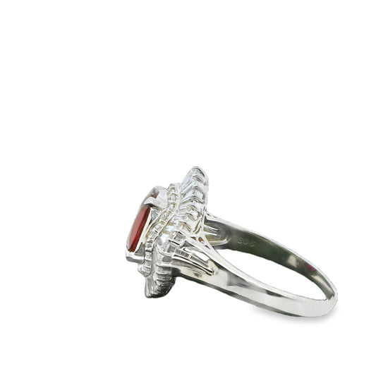 Natural 4.65 ct.t.w. Ruby and Diamond Art Deco Cocktail Platinum Ring - Pre-owned