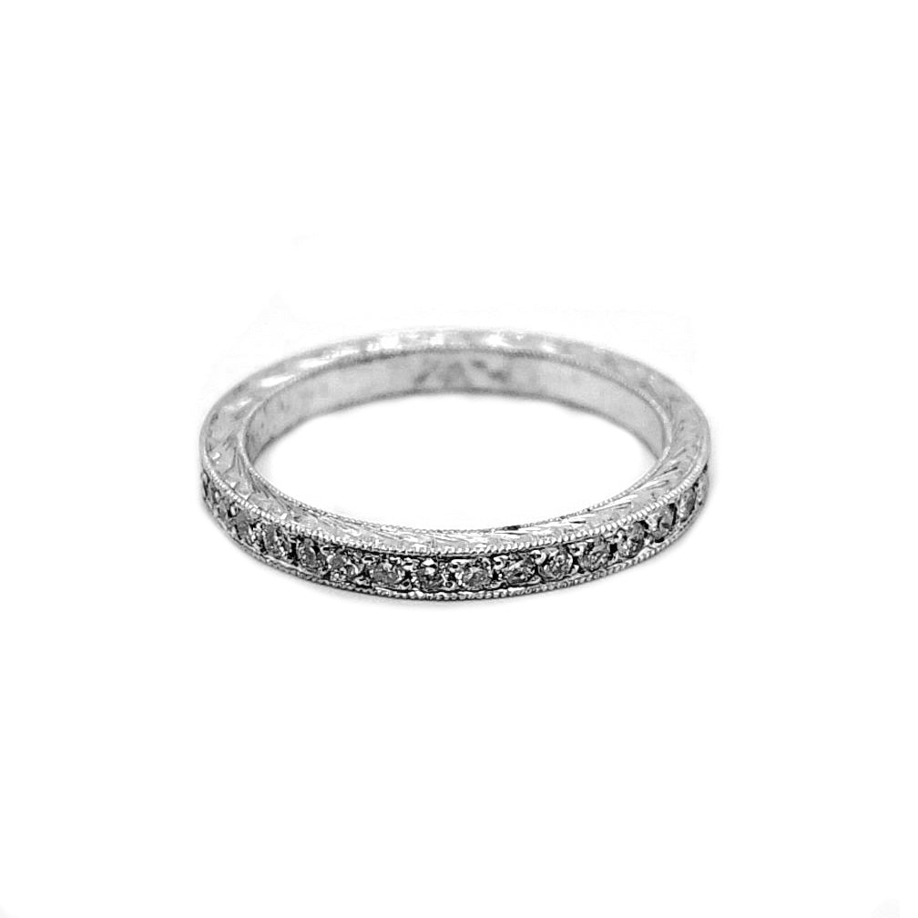 Natural Diamond Eternity Band Platinum Ring - Pre-owned