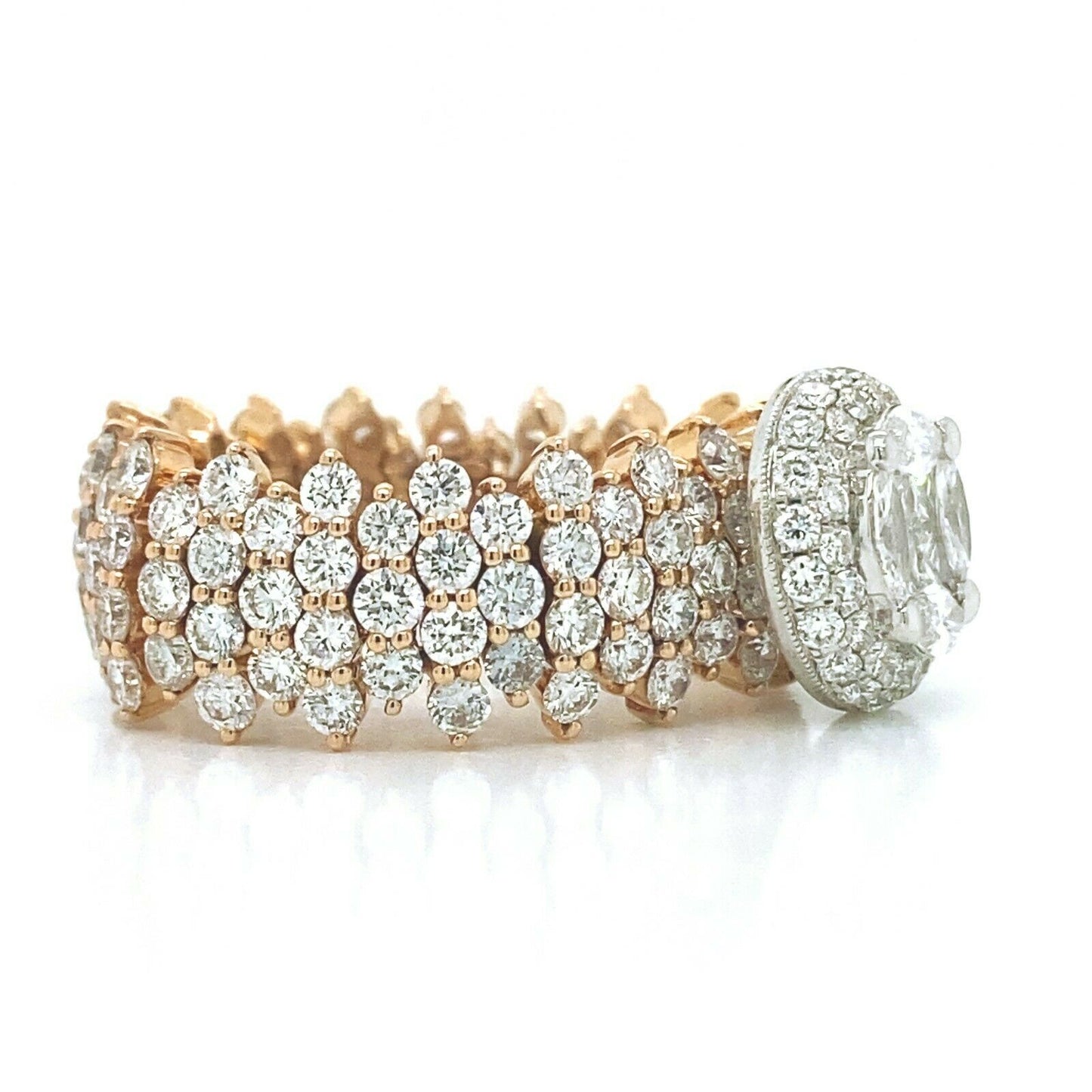 4.40 ct. Natural Diamond Illusion set Cocktail Bridal Ring, in Yellow Gold