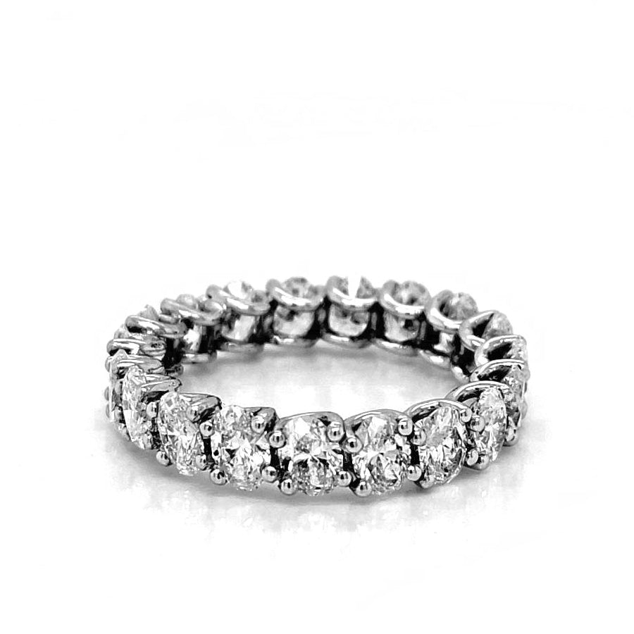 Natural Oval Diamond Eternity Platinum Ring