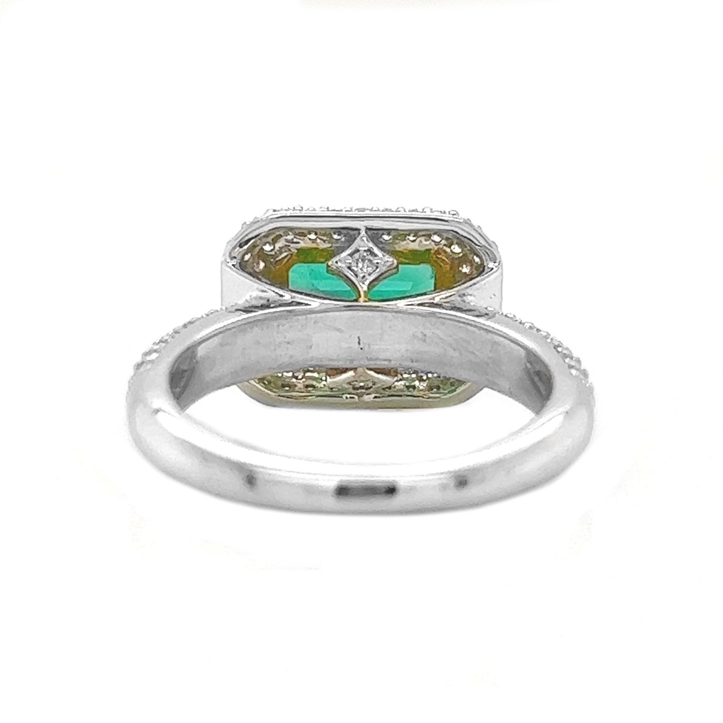 2.75 Carat Emerald Emerald Cut with Natural Mined Diamonds 14KT White Gold Ring
