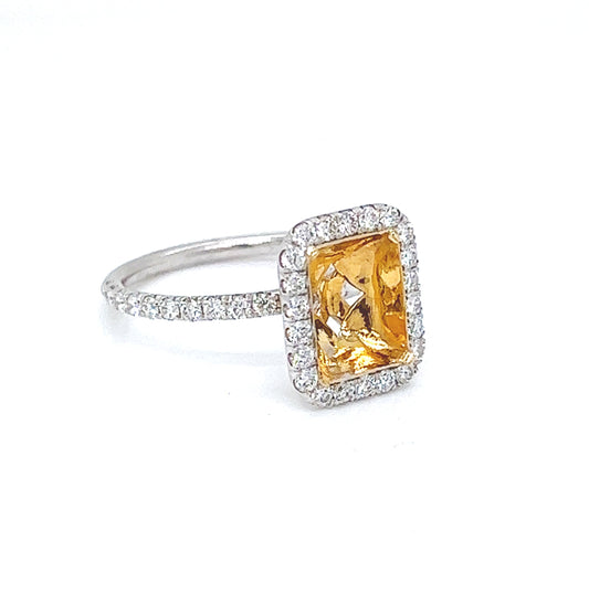 Semi-Mount Fits 8.7 X 6.6 mm with Natural Diamond Halo Ring, in White Gold