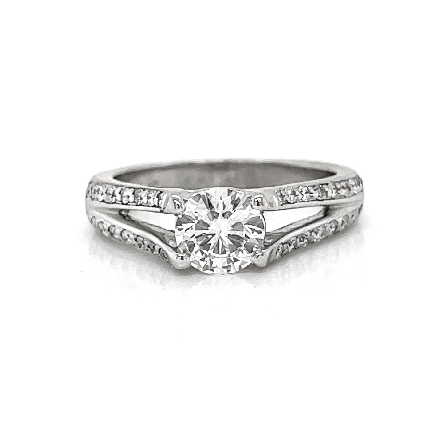 Natural Diamond Bridal Ring, in White Gold- Pre-owned