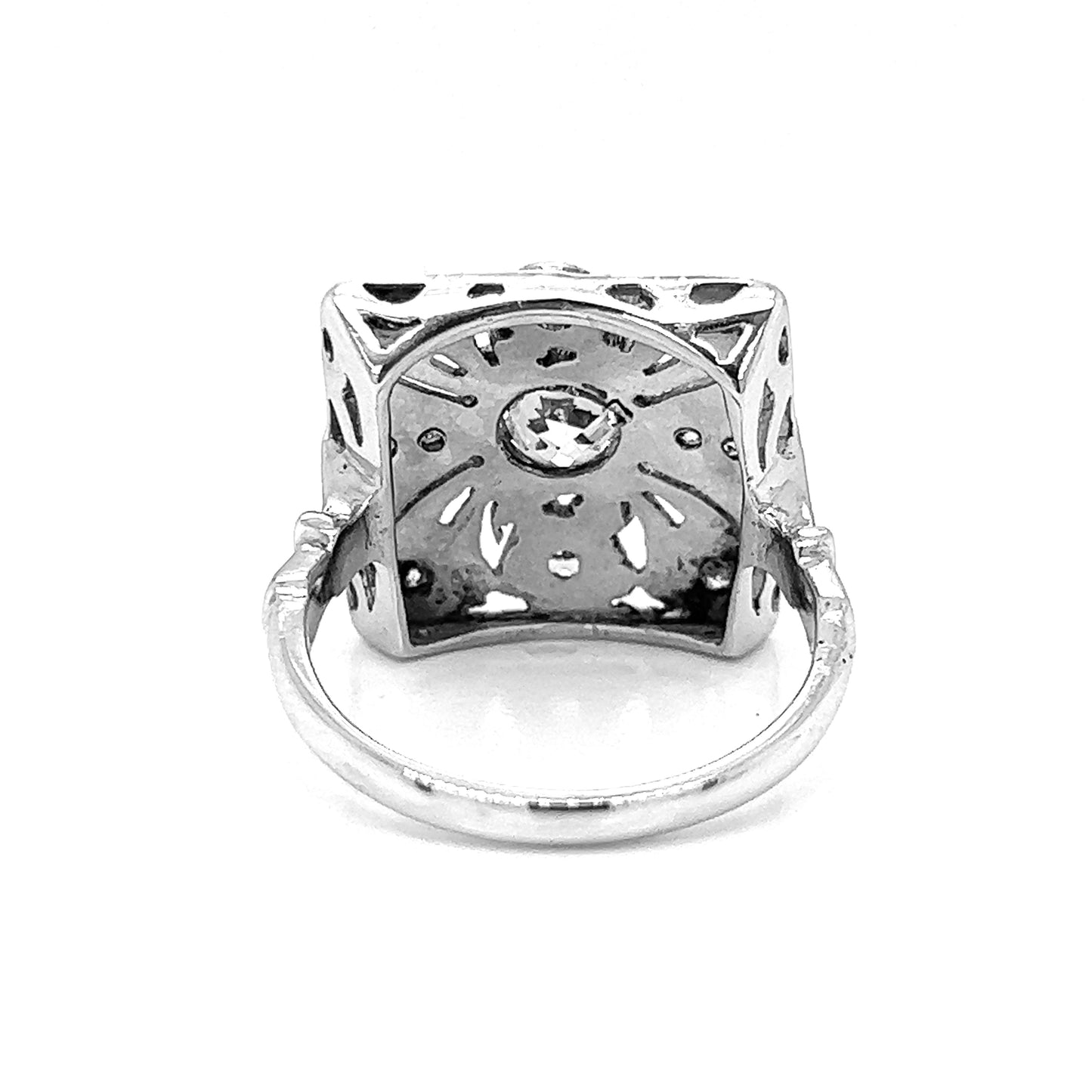 Natural Old European Cut Cocktail Ring, in White Gold