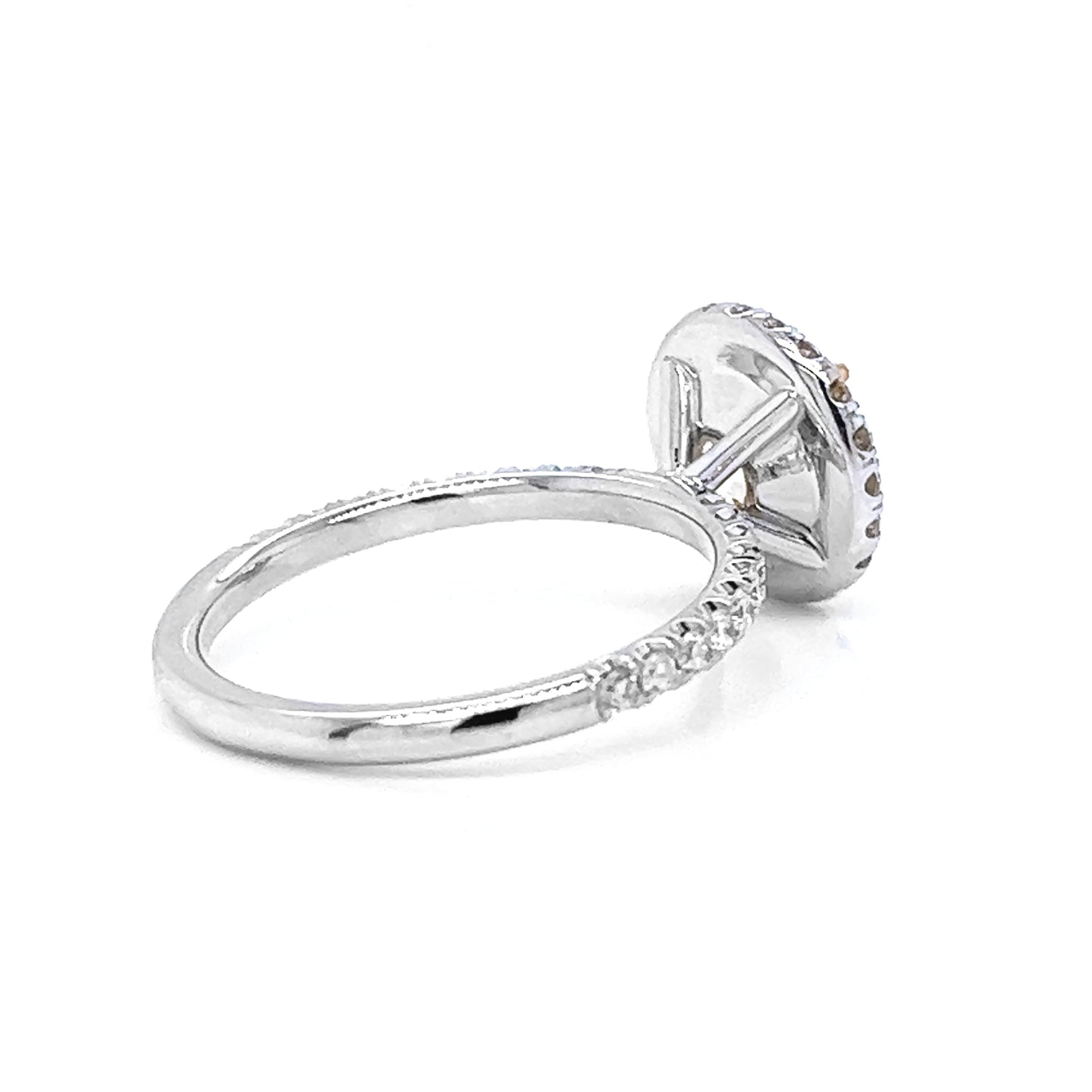Natural Fancy Yellow Diamond Halo Cocktail Ring, in White Gold