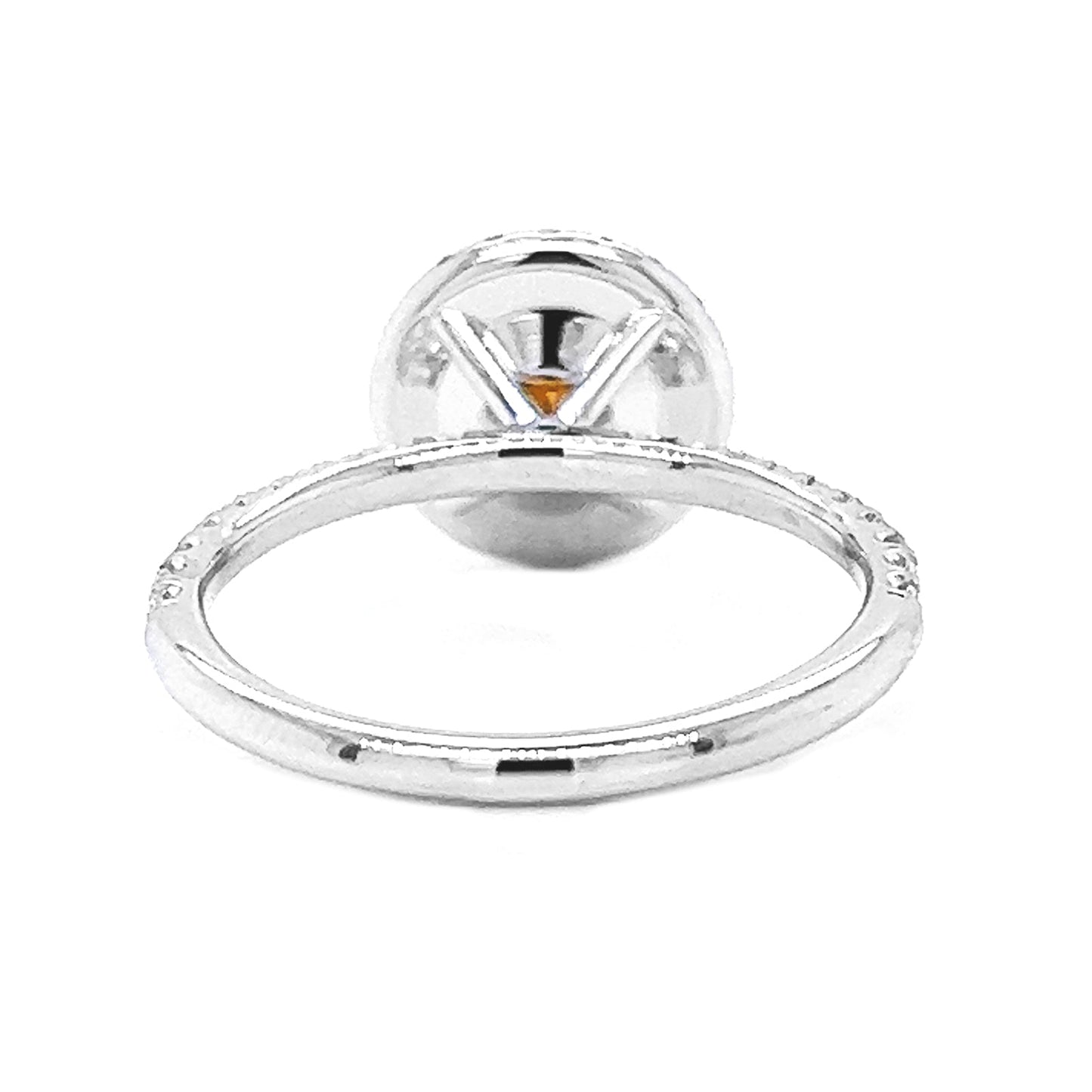 Natural Round Cut Fancy Yellow Diamond Halo Ring, in White Gold