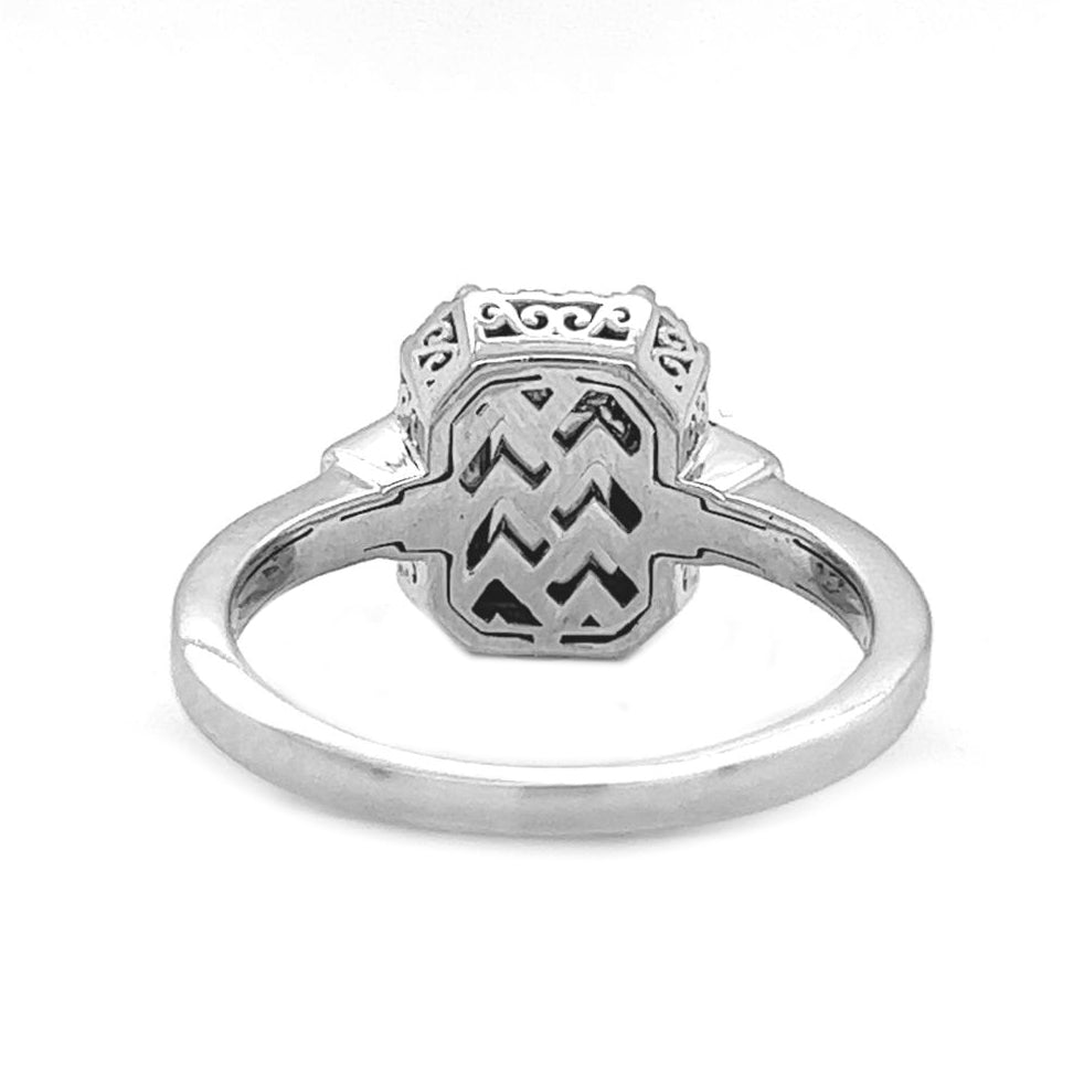 Natural Green Emerald Cocktail Ring, in White Gold