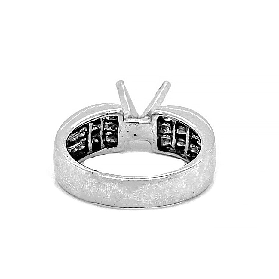 Semi-Mount Fits 5.5–7 mm with Natural Princess Cut Diamond Ring, in White Gold - Pre-owned