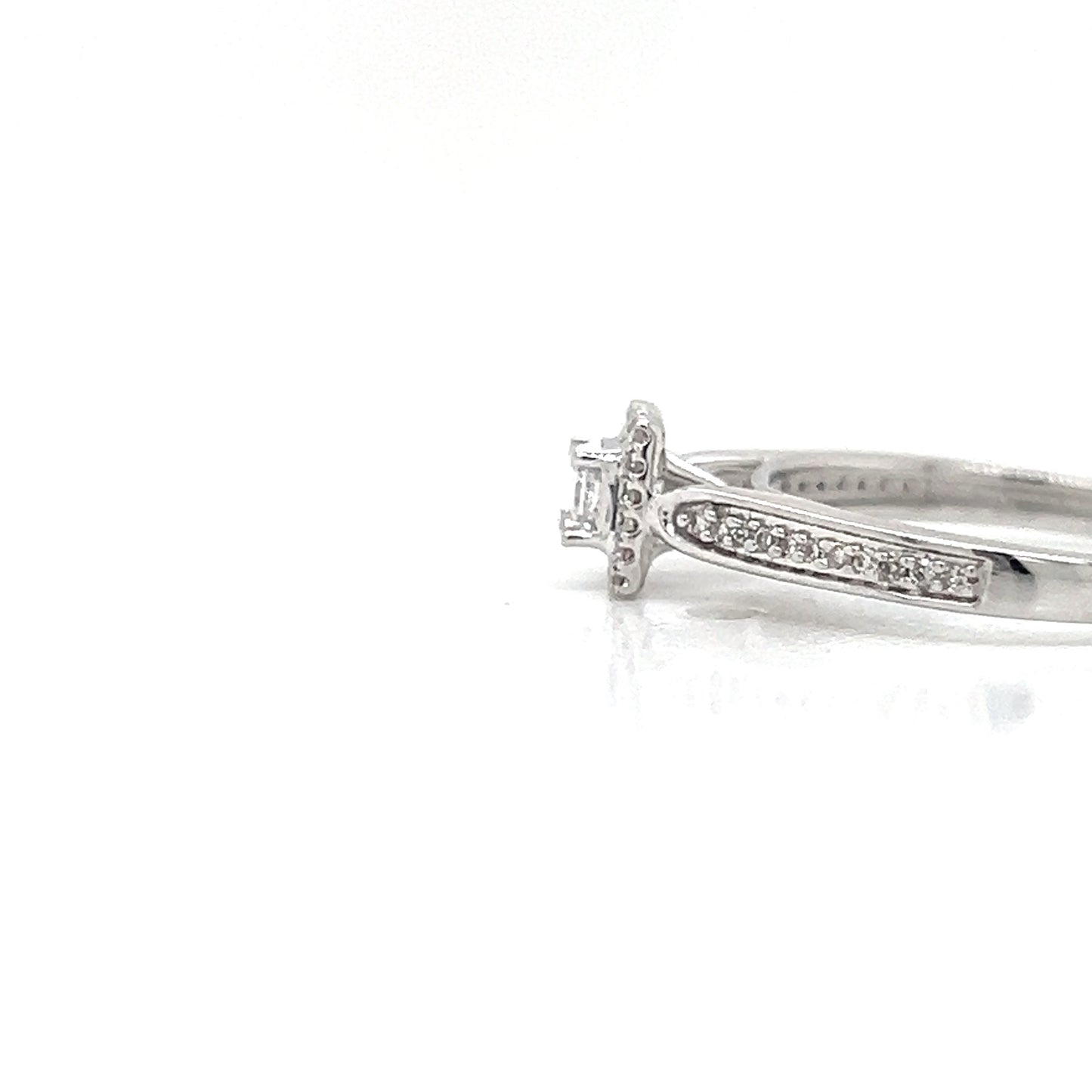 Natural Diamonds with Illusion Setting Cocktail Ring, in White Gold