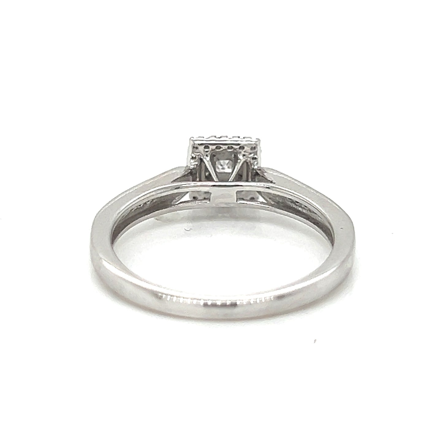Natural Diamonds with Illusion Setting Cocktail Ring, in White Gold
