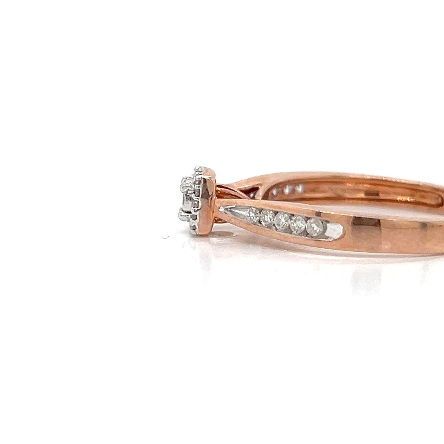 Natural Diamonds with Illusion Setting Cocktail Ring, in Rose Gold