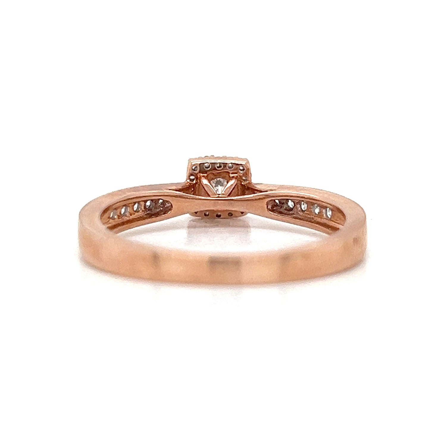 Natural Diamonds with Illusion Setting Cocktail Ring, in Rose Gold