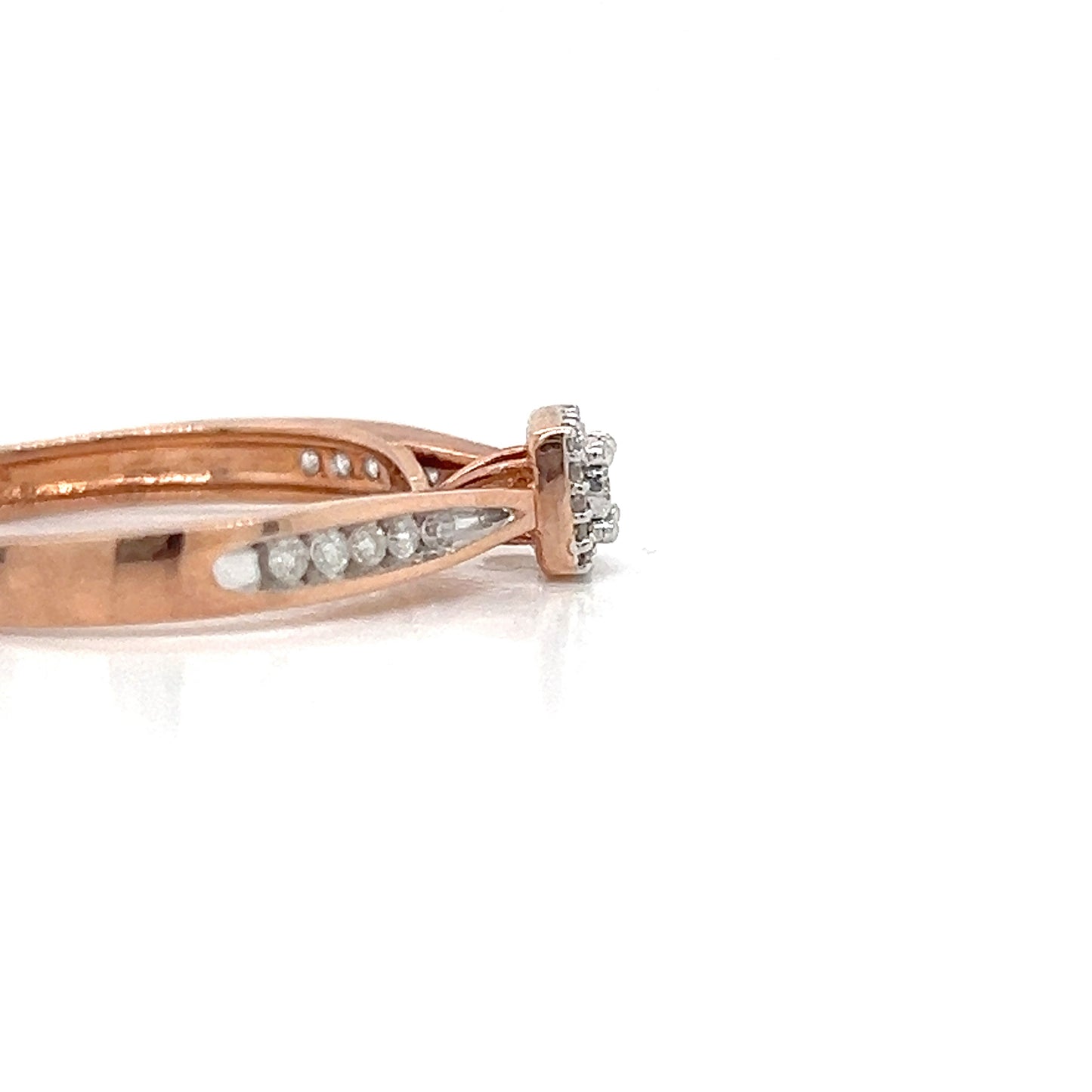 Natural Diamonds with Illusion Setting Cocktail Ring, in Rose Gold