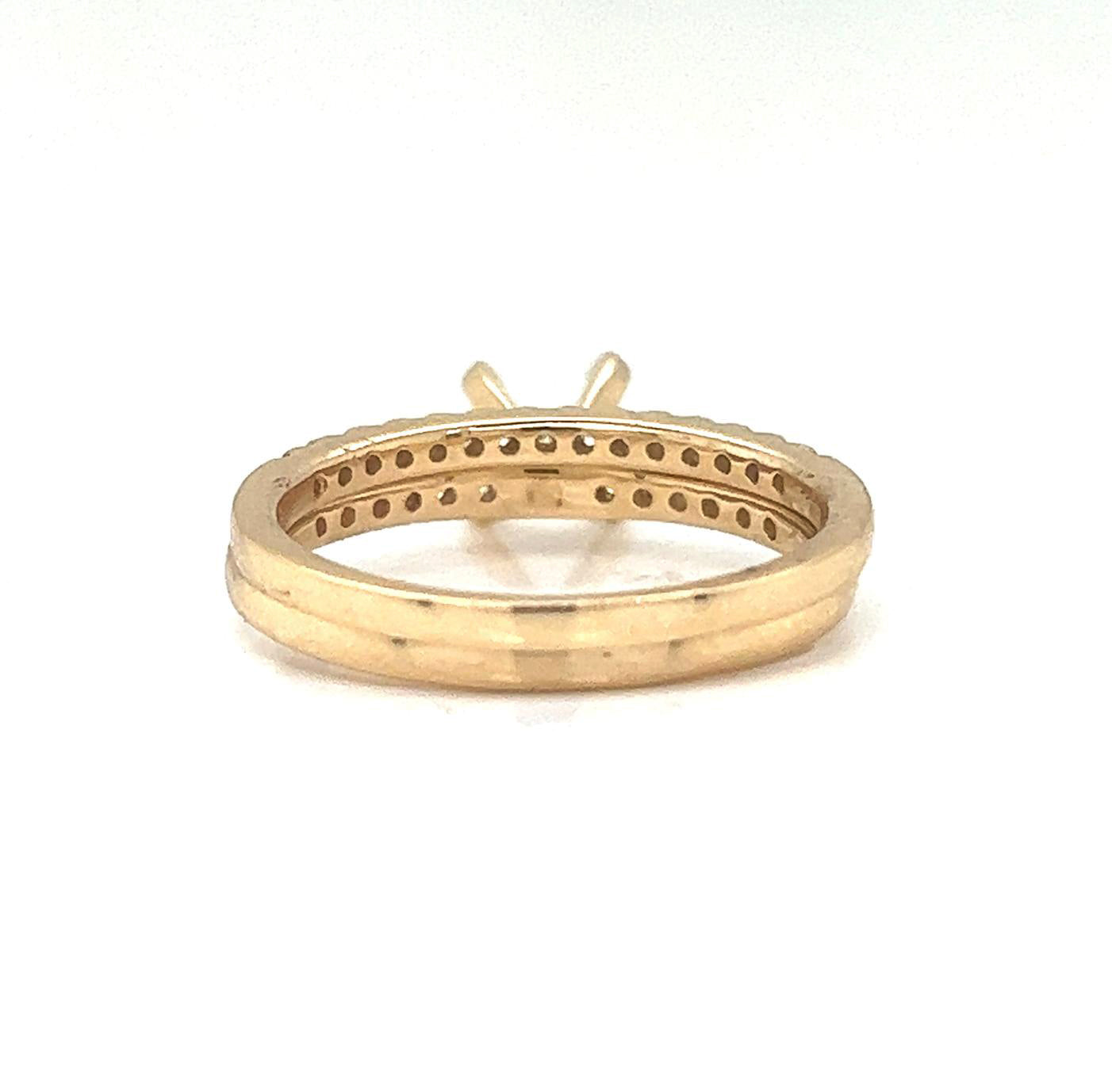 Semi-Mount Fits 5.5–7 mm with Natural Diamond Ring, in Yellow Gold