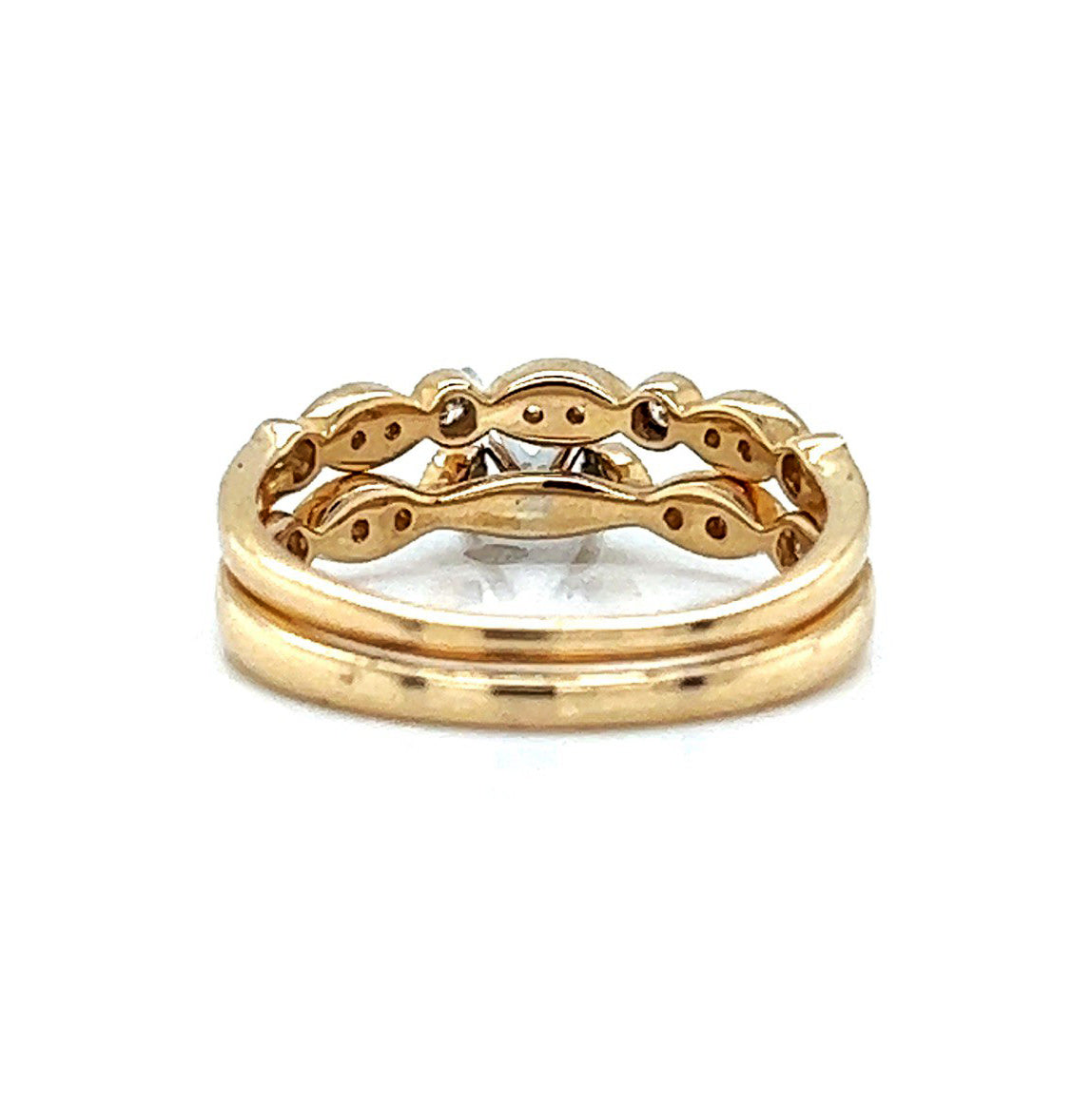 Semi-Mount Fits: 5.5–7 mm with Natural Round Diamond Ring, in Yellow Gold