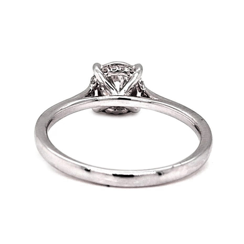 Natural Round Diamond Solitaire Illusion Ring, in White Gold