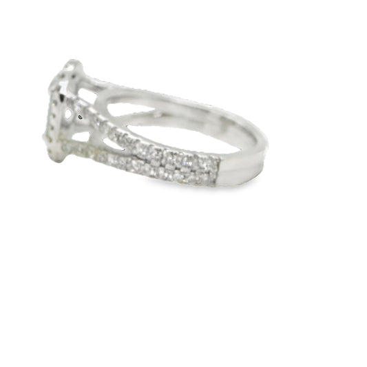 1.98 ct.t.w. Natural Cushion Cut Fancy Green Diamond Halo Ring, in White Gold