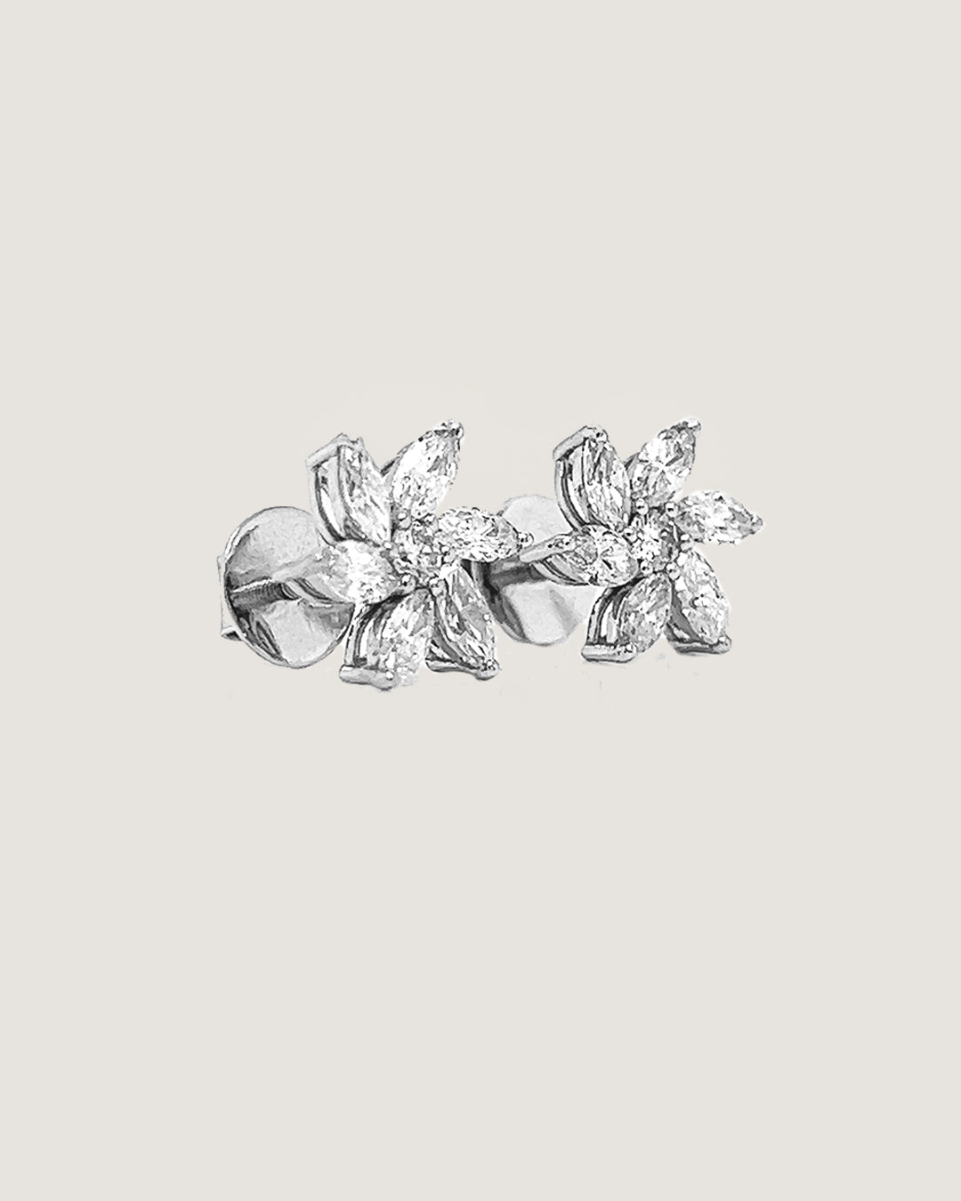 Mia Marquise Diamond Floral Earring Studs