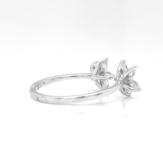 Natural Diamonds Bypass Promise Ring, in White Gold