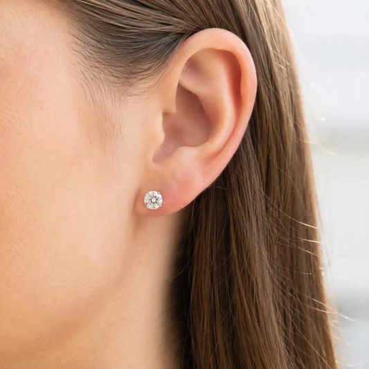 1 ct.tw. Natural Round Diamond Stud Earrings model