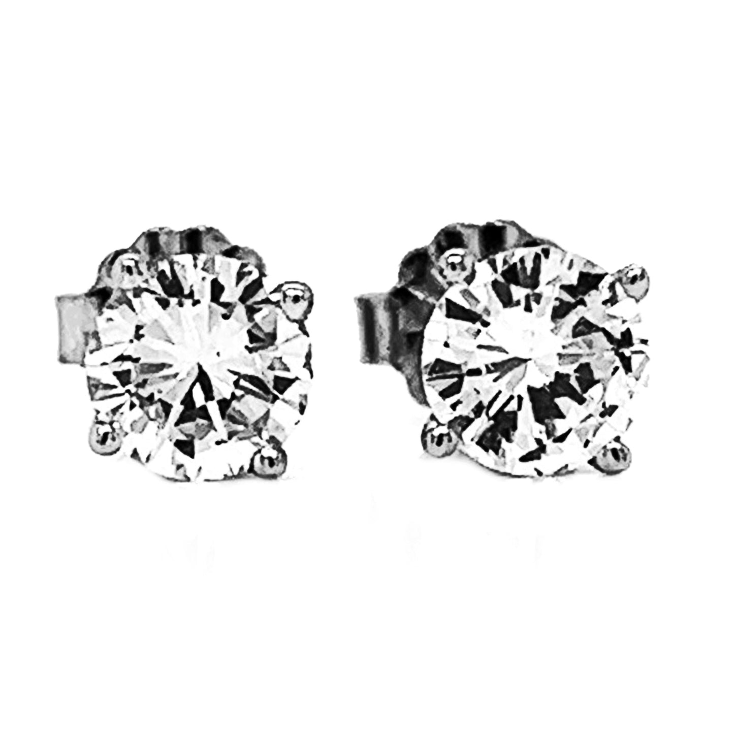 1.18 ct.tw. Natural Diamond 4-Prong Martini Stud Earrings, in White Gold