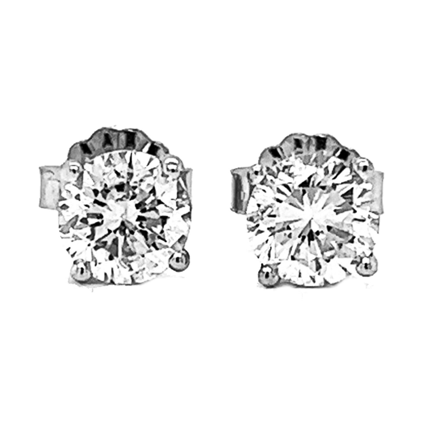 1.31 ct.tw. Natural Round Diamond Stud Earring, in White Gold