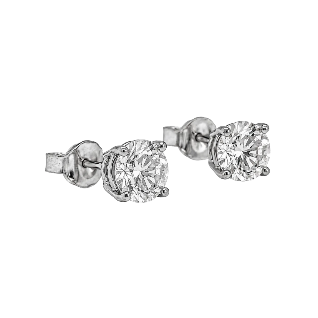 Diamond stud earrings side