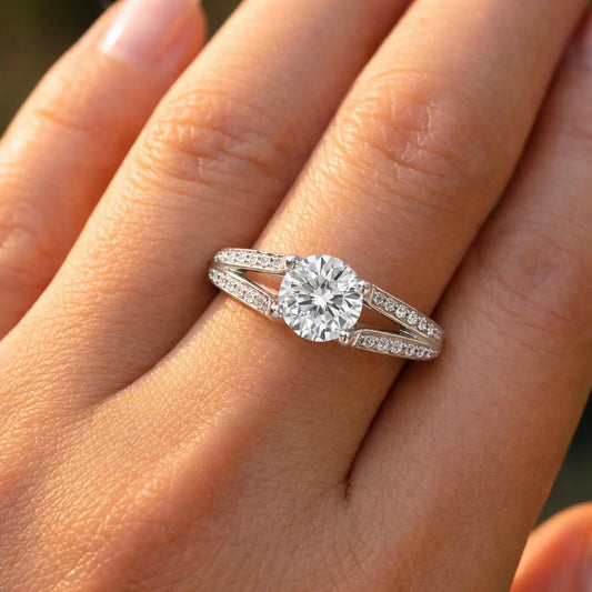 Natural Diamond Bridal Ring, in White Gold- Pre-owned