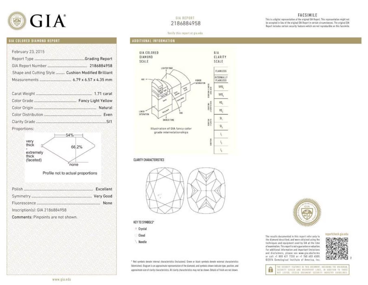 Natural Cushion Cut Fancy Yellow Diamond Halo Ring, in White Gold