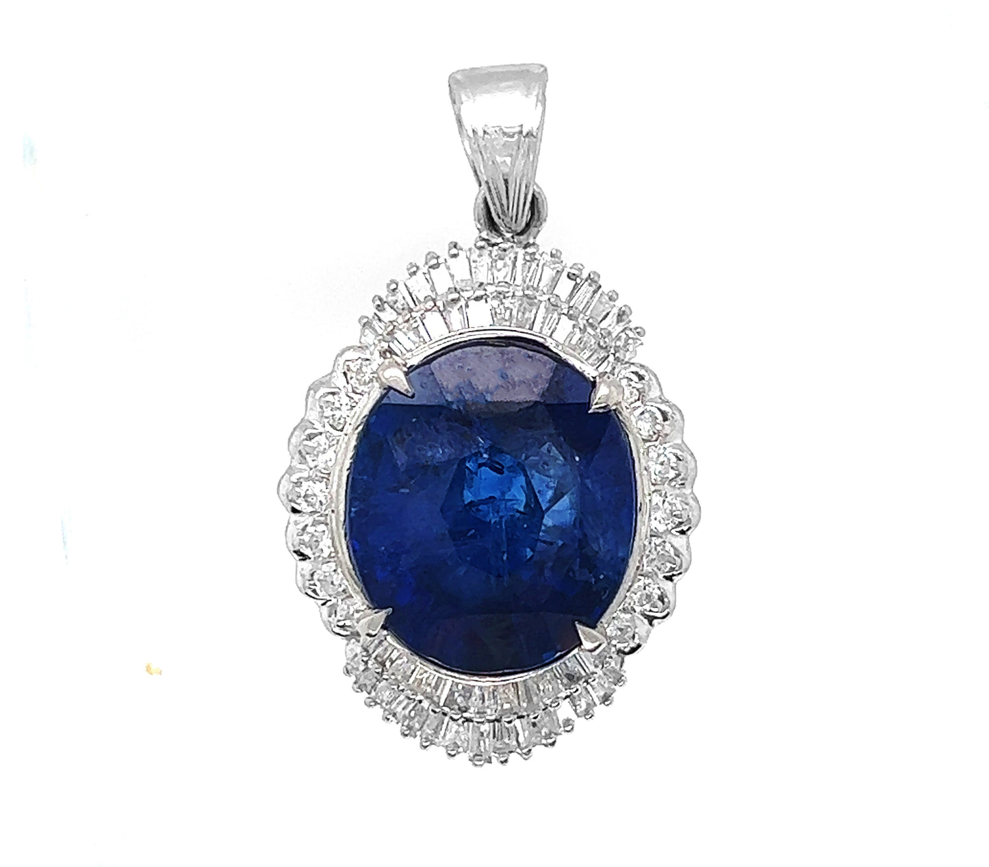 Platinum Art Deco Sapphire Pendant - Pre-owned