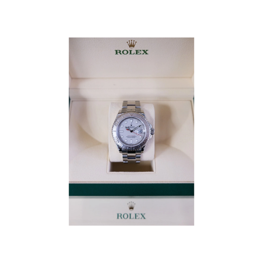 Rolex Yacht-Master 40mm Stainless Steel & Platinum Watch – Pre-owned on rolex box
