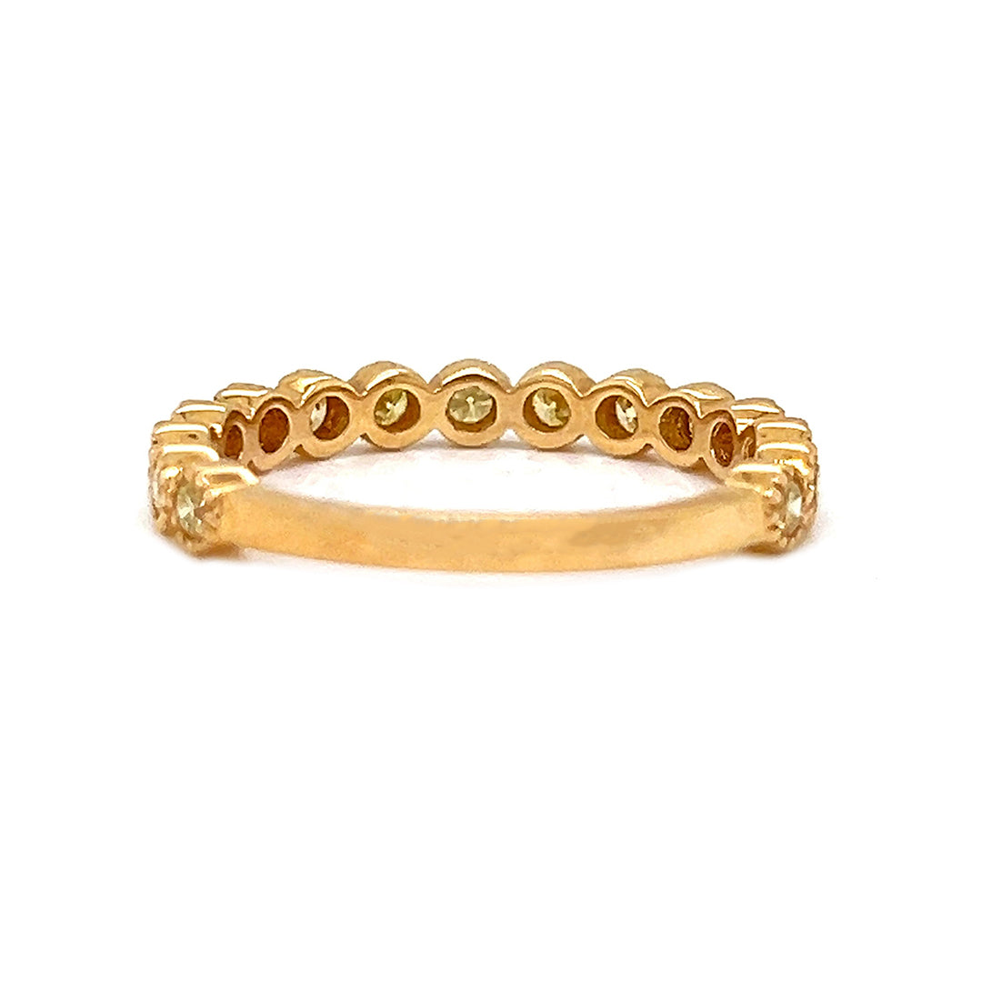 Natural Fancy Yellow Diamond Band Ring, in Yellow Gold