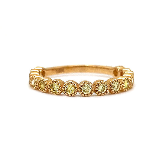 Natural Fancy Yellow Diamond Band Ring, in Yellow Gold