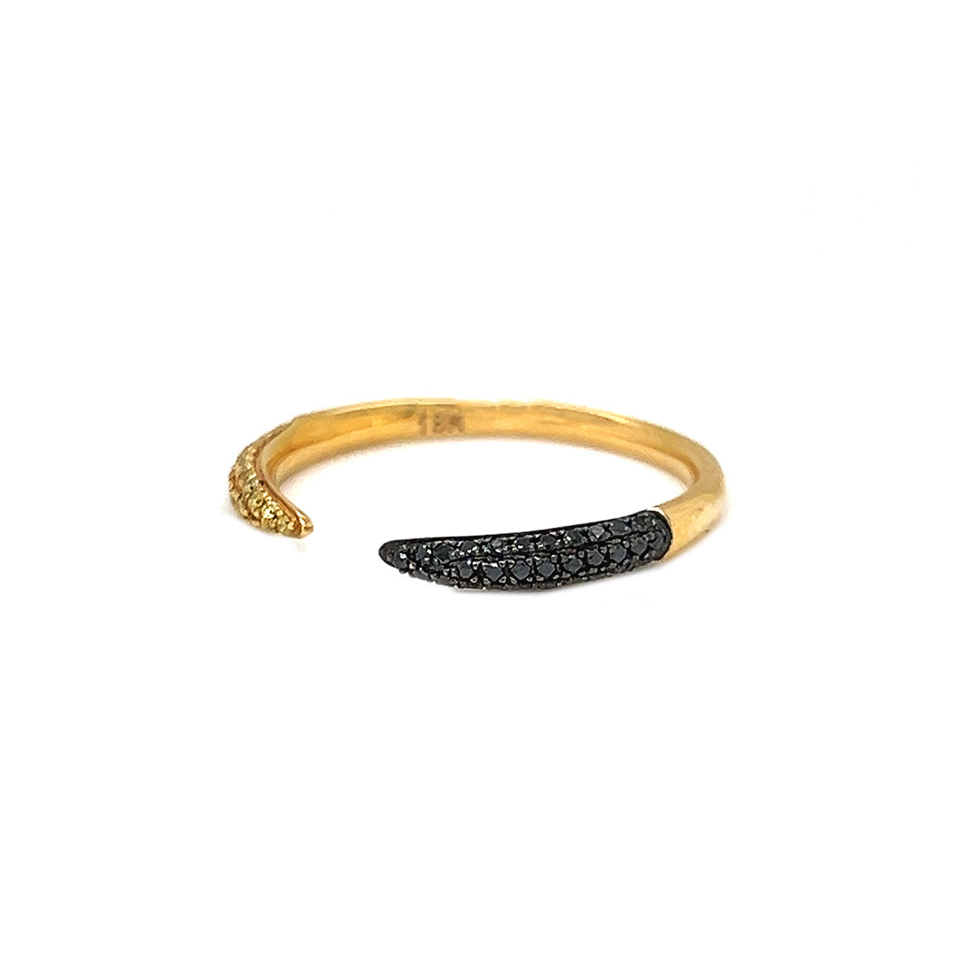 Natural Fancy Yellow and Black Diamond Band, in Yellow Gold